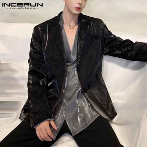 INCERUN 2021 New Retro Leisure Suit Jackets Long Sleeve Sexy Korean Style All-match Coat One Button Suits Trend Top Blazer S-5XL