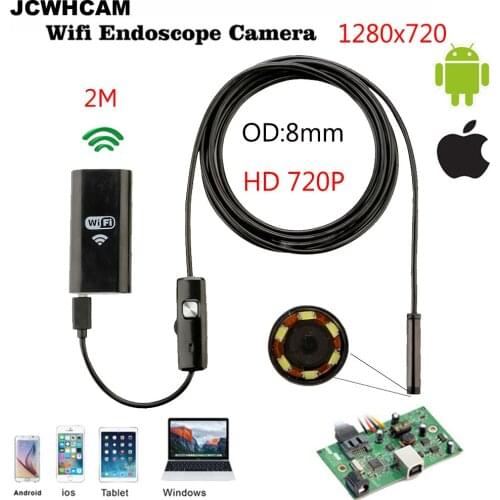 JCWHCAM HD 720P WIFI IOS Endoscope Snake USB Camera 8mm Lens 3.5M 2M Android Tablet PC Pipe Inspection Borescope USB Camera