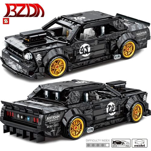 Building Blocks Car Constructor Mustang Prefabricated Car Model Construction Blocks Speed Champion Supercar Racing Brick Toys