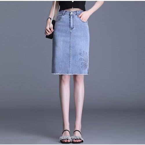 Джинсовые юбки-карандаши KUANGNAN China At AliExpress