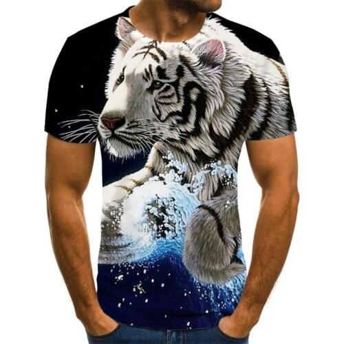 In the summer of 2020, the new 3D printed T-shirt animal printed mens T-shirt printed casual T-shirt O collar hip hop short sle