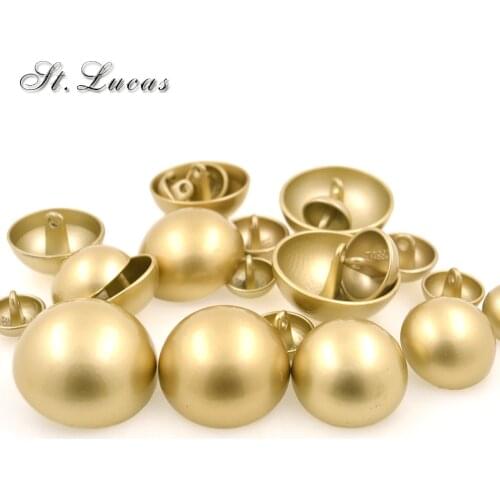 New 10pcs/lot metal sewing button Mushroom 10mm/13mm/15mm/18mm/20mm/25mm for overcoat garment matt gold decorative button