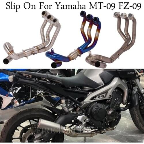 Motorcycle Exhaust Muffler Escape Modified Front Connection Middle Link Pipe Titanium Alloy Slip On For Yamaha MT-09 MT09 FZ-09