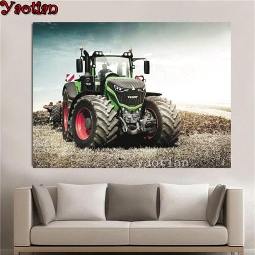 5D Diamond Painting Kit Tractor farm Diamond Embroidery Full Square round Drill Beaded DIY Rhinestones Art Cross Stitch Decor