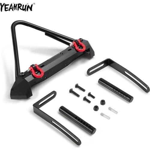 YEAHRUN Metal CNC Front Bumper Winch Mount Set For 1/10 Axial SCX10 Defender RC Crawler Car Upgrade Parts
