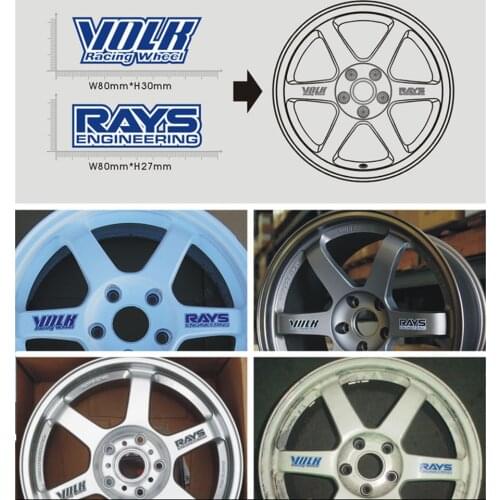 Aliauto Car-styling Volk Rays Car Rims Sticker and Decal Waterproof Motorcycle Wheels Accessories for Audi Skoda Toyota Peugeot