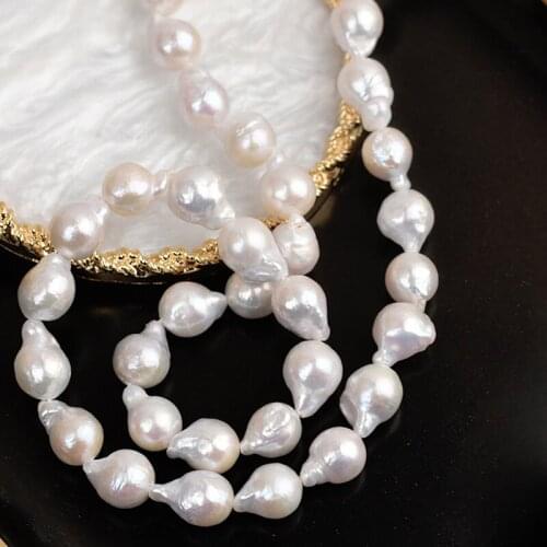Baroque Pearls Necklace 8mm Irregular Gourd Shape Beads Freshwater Pearl DIY Strand For Fine Jewelry Making Accessories