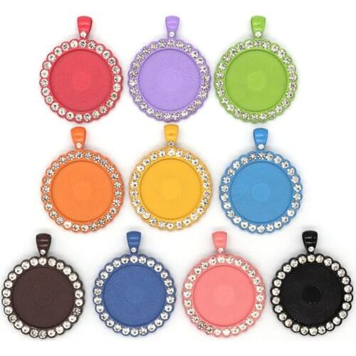 4pcs 25mm Cabochon Pendant Trays Round Bezel Blanks for Necklace DIY Jewelry Making Supplies Fits 25mm Glass Cabochon