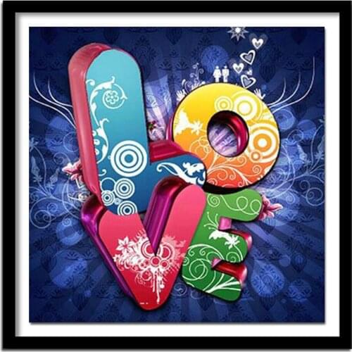 Full Square Diamond 5D DIY Diamond Painting "love you" Embroidery Cross Stitch Rhinestone Painting Home Decor