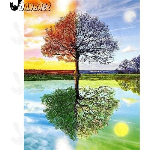 Natural Scenery Diamond Painting Spring Summer Autumn Winter Cross Stitch 5D Diy Mosaic Embroidery Inlaid Handmade Bedroom Decor