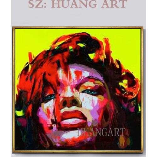 Hand Painted abstract Francoise Nielly designer Cool face Art Untitled 201 Oil Painting Canvens Bedroom hallway Artwork Fine Art