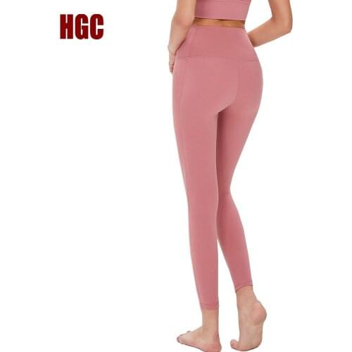 HGC Yoga Pants Women Hgh Waist Gym Sport Leggings Workout Elastic Running Tights Butt Lifting Squat Proof Sexy Fitness Capris