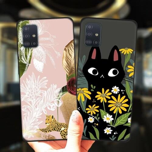 Flowers Leopard Dog Cat Case For Samsung A52 A72 A51 A71 A50 A70 A02 A12 A42 A32 A31 A21S A41 A40 A30 A20 A11 Silicone Cover