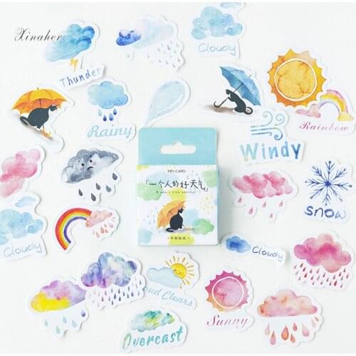 XINAHER 46 pcs/lot Travel Weather paper sticker decoration stickers DIY for craft diary scrapbooking planner label sticker