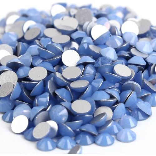 Blue Opal Glass 3D Nail Art Rhinestones ss3 ss4 ss5 ss6 ss8 ss10 ss12 ss16 ss20 ss30 ss34 Crystal Nail Art Rhinestones