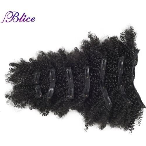 Blice Heat Resistant Synthetic 18 Clips In Hairpieces 6 Inch Curly Hair Extensions 8Pcs/set All Color Available
