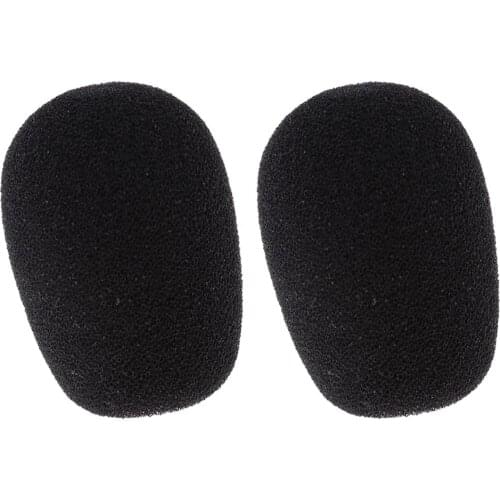 Pack of 2 Mini Microphone Sponge Windscreen Covers Wind Muff Black