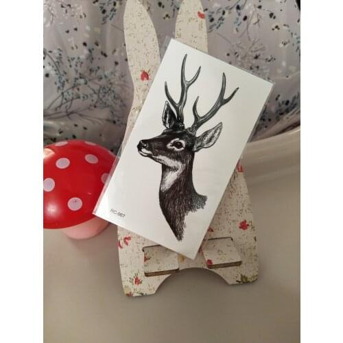 Waterproof Temporary Tattoo Sticker Deer Animal fake Tattoo Geometric animal Flash Tattoo Hand Back Foot for Girl Women Men