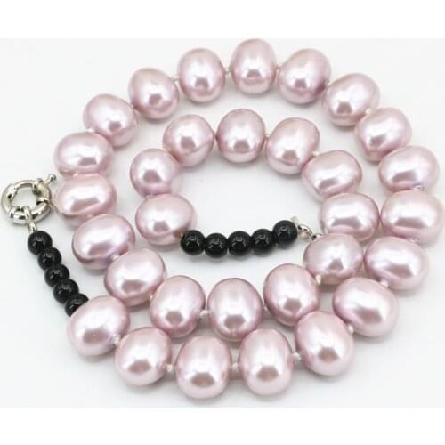 High Grade Women Necklace Purple Natural Shell Irregular Beads Strand Necklaces 12-15mm Wholesale Price Diy Jewelry 18inch B3401