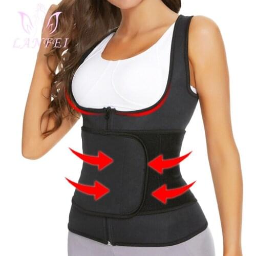 LANFEI Sweat Sauna Vest Hot Neoprene Women Waist Trainer Shaper Top Gym Slim Femme Compression Shirt Belly Tummy Fajas Shapewear