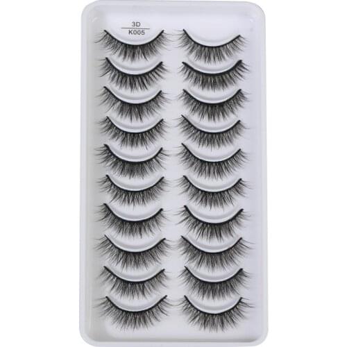 10 Pairs Faux Mink Eyelashes Fluffy Wispy Long Dramatic False Lashes Thick Volume Fake Eyelashes Natural Soft Extension Eyelash