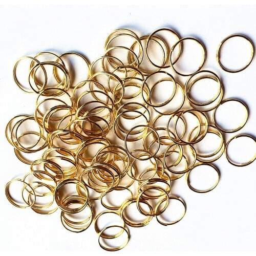 1000pcs/lot 12mm Gold Plated Stainless steel round Rings,Bead Curtain Accessories hanging pendants Metal Connectors