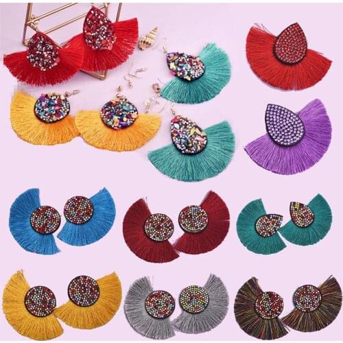 12pcs/set Multicolor DIY Dangle Earrings Bohemian Tassels Earrings Handmade Earring for Jewelry Making