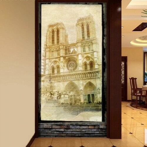 Custom 3d mural Dream 3D stereo Notre Paris entrance map wallpaper custom lobby high quality living room mural