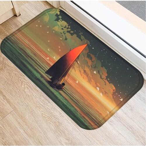 40x60cm Cute Diy Print Floor Mat Bathroom Ground Mat Slip Door Bath Pad Rug Living Room Carpet