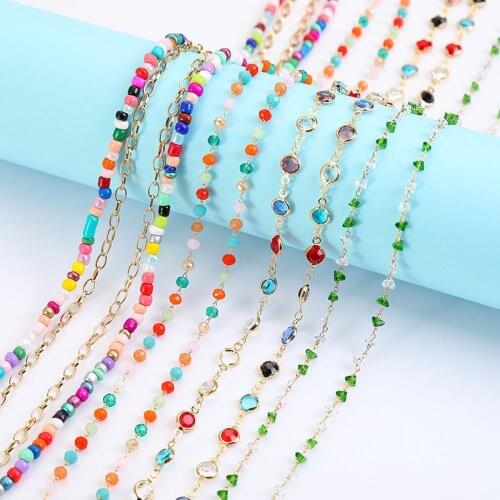 Crystal Eyeglasses Chains Sunglasses For Women Masking Chains Acrylic colorful Crystal glasses Chains Lanyard Glass Wholesale