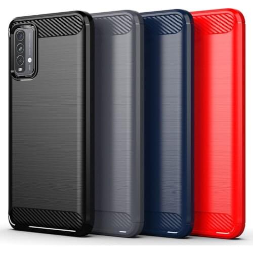 For Xiaomi Redmi 9T Case Cover Shockproof Bumper Carbon Fiber Soft Silicone Back Cover Redmi 9 T Power 9A 9C Phone Case Redmi 9T