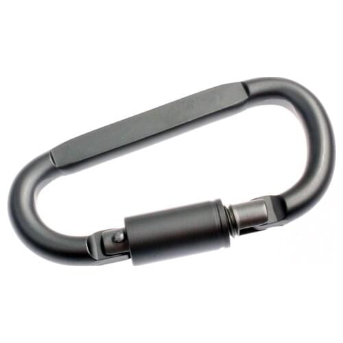 D-Shaped Camping Carabiner Aluminum Alloy Screw Dark grey Lock Hook Clip Key Ring Outdoor Camping Climbing Tools Accessories