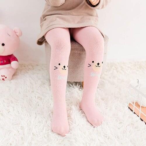 Children Pantyhose Cute Baby Girl Autumn Cartoon Tights Knitted Girls Stockings Kids Girl Tights