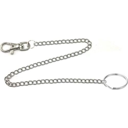42cm Long Metal Wallet Chain Rock Punk Hipster Key Chain Pant Jean Keychain Ring Clip Keyring Key Chains HipHop Jewelry