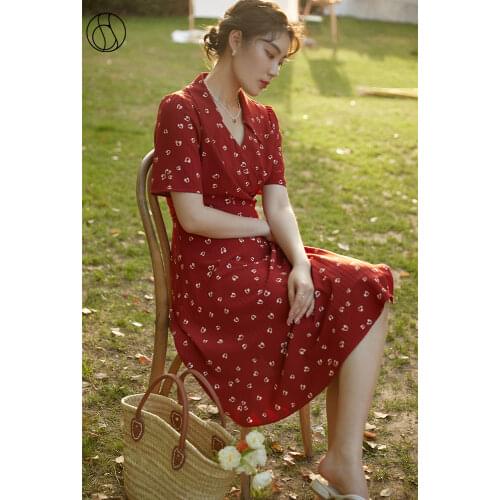 DUSHU Red Summer Dresses
