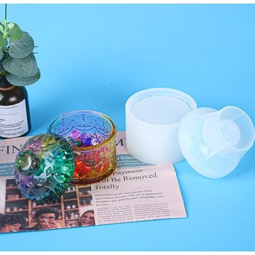 DIY Epoxy Cosmetic Jewelry Storage Box Silicone Resin Crystal Home Storage Model