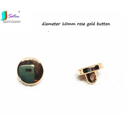 Good Quality Diameter 10mm Flat Surface Fashion Dress Coat Shirt Metal Round Rose Gold Button S0755L