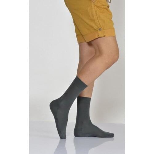 Idilfashion Male Straight Double Base Socket Stocking-Dark Gray-E-ART233 (3'LÜ PACKAGE)