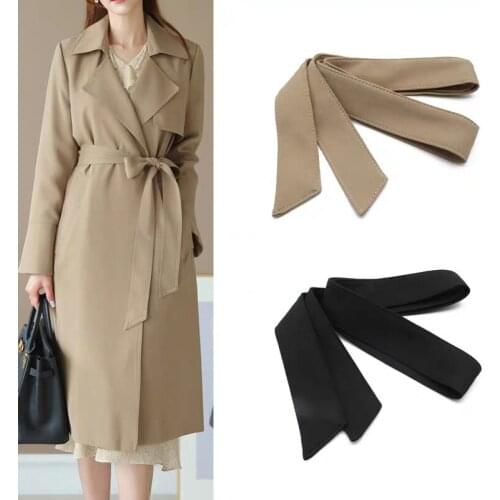 Classic Waist Belt Tie Bow Cummerbunds Fashion Belt for Women Female Wide Waistband Waist Belt for Overcoat 170cm Ladies Belt