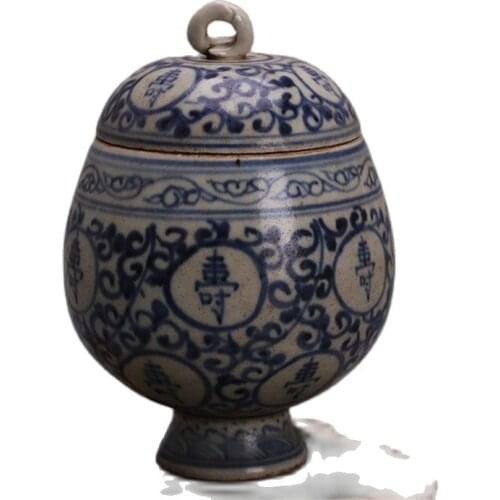 Collection: blue and white Shouzi painting by hand in Ming Dynasty