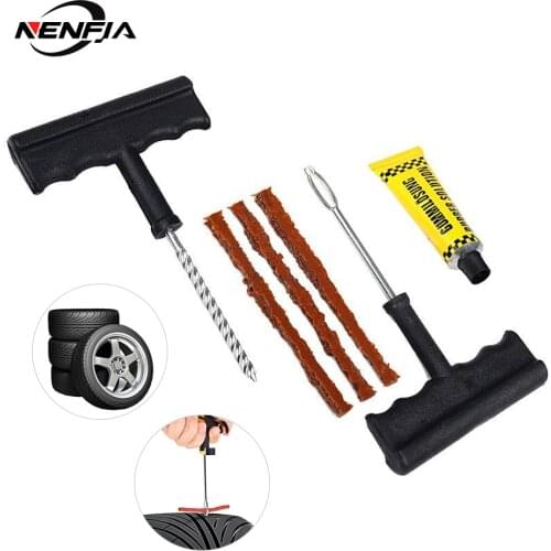 NENFIX Car Tire Repair Kit Auto Bike Car Tire Tyre Cement Tool Puncture Plug Practical Hand Tools for Car Truck Motorbike PCS6