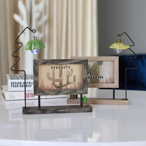 Creative Nordic photo frame 6 inch ins double-sided wrought iron home decoration ornaments 3D art photo set photo frame