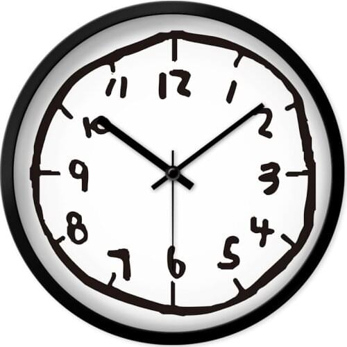 Round Silent Wall Clock Modern Design Quartz Bedroom Cute Cartoon Wall Clocks Living Room Nordic Simple Zegar Clocks AE50WC