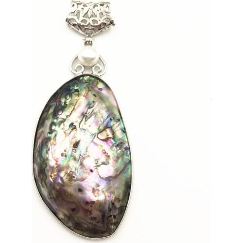 Fashion Natural Abalone Shell Pendant Multicolor New Zealand Paua Shells Oval Shape Pendants 32x60mm DIY Jewelry Findings A112