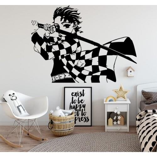 Cartoon Demon Slayer Wall Sticker Home Decor Decoration For Baby Kids Rooms Decor Decoration Accessories