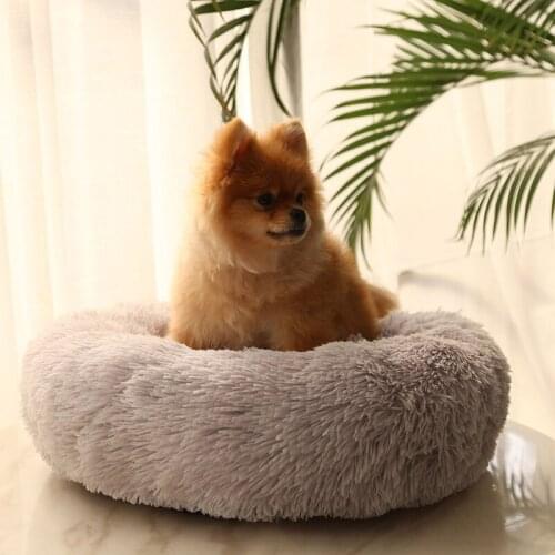 Soft Plush Cat Beds Kennel Winter Warm Round Dog Bed Rug Fleece Mat For Cat dog House Cushion Fluffy Sleeping Puppy Pet Supplies