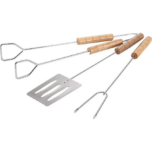 Barbecue Grill Tools Set Grilling Tongs Fork Spatula BBQ Utensil Kit Set of 3