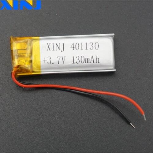 XINJ 3.7V 130mAh Lithium Polymer Battery Liion li po cell 401130 For bluetooth earphone speaker smart watch Toys MP3/MP4 Sat Nav
