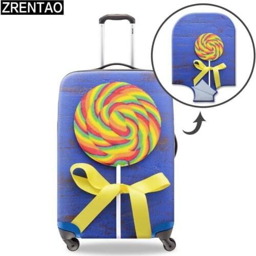 ZRENTAO durable luggage cover dirtproof 3D lollipop print stretch protector cover for travel suitcase travel accessories