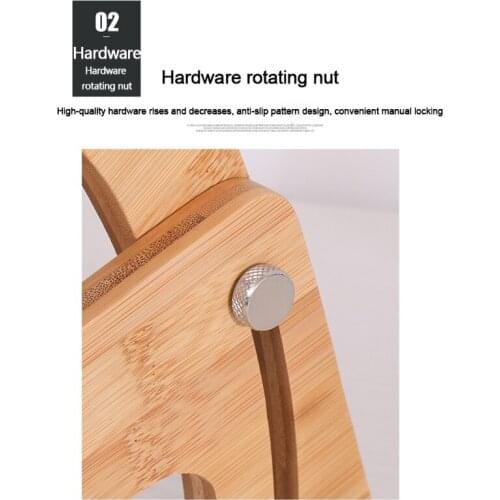 Q1JF Portable Wooden Laptop Stand Vertical Cooling Bracket for Notebook Tablets Pro Air Pad Wood Holder Adjustable for 15
